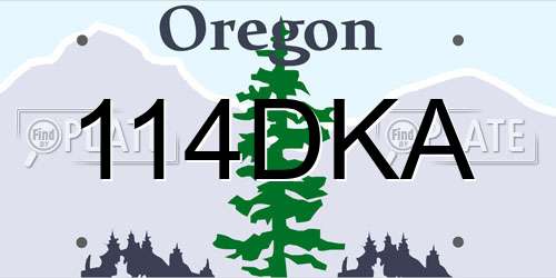 114DKA Oregon License Plate