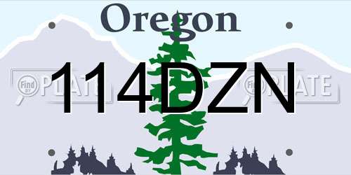114DZN Oregon License Plate