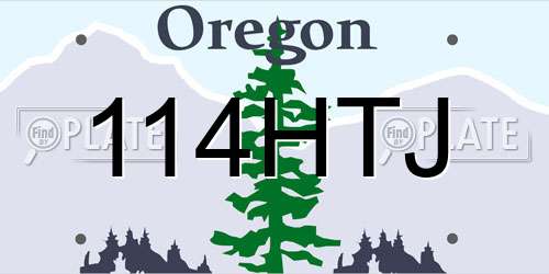 114HTJ Oregon License Plate