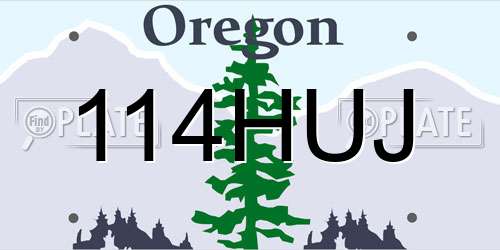 114HUJ Oregon License Plate