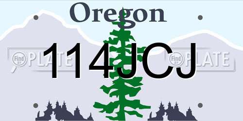 114JCJ Oregon License Plate