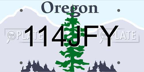 114JFY Oregon License Plate