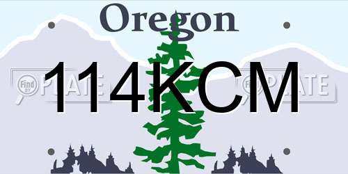 114KCM Oregon License Plate