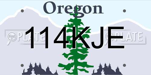 114KJE Oregon License Plate