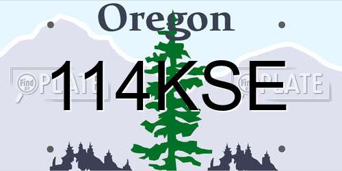 114KSE Oregon License Plate