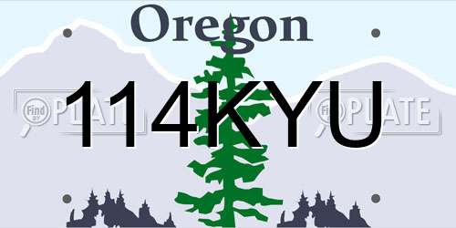 114KYU Oregon License Plate
