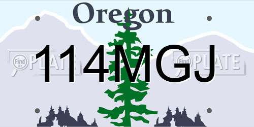 114MGJ Oregon License Plate