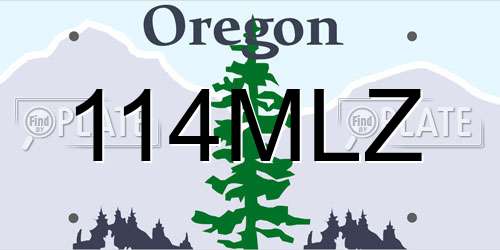 114MLZ Oregon License Plate