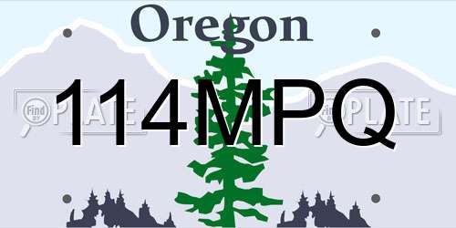 114MPQ Oregon License Plate