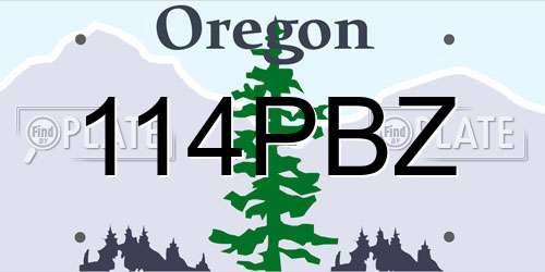 114PBZ Oregon License Plate