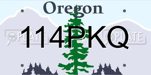 114PKQ Oregon License Plate