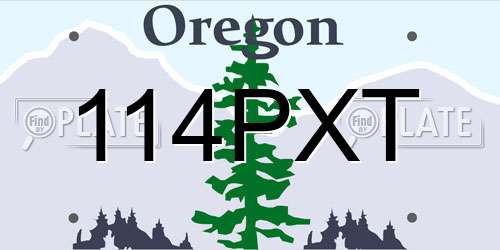 114PXT Oregon License Plate