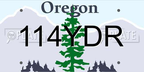 114YDR Oregon License Plate