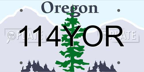 114YOR Oregon License Plate