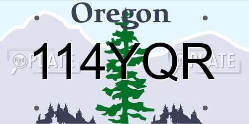 114YQR Oregon License Plate