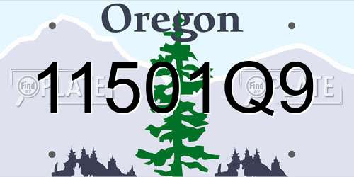 11501Q9 Oregon License Plate