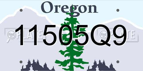 11505Q9 Oregon License Plate