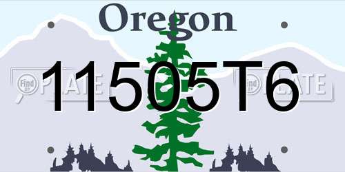 11505T6 Oregon License Plate