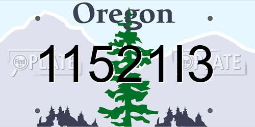 11521I3 Oregon License Plate