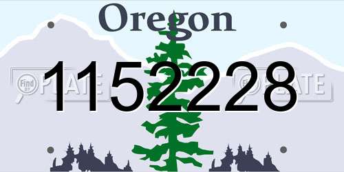 1152228 Oregon License Plate