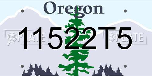 11522T5 Oregon License Plate