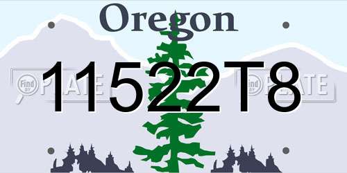 11522T8 Oregon License Plate