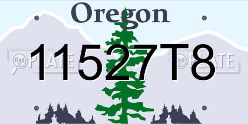11527T8 Oregon License Plate