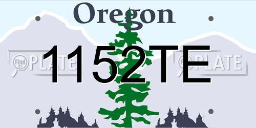1152TE Oregon License Plate