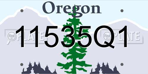 11535Q1 Oregon License Plate