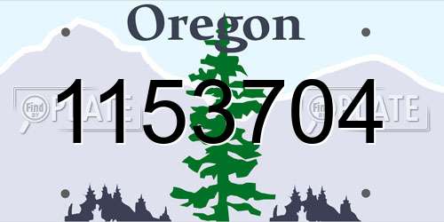 1153704 Oregon License Plate