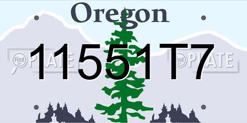11551T7 Oregon License Plate