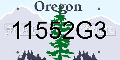 11552G3 Oregon License Plate