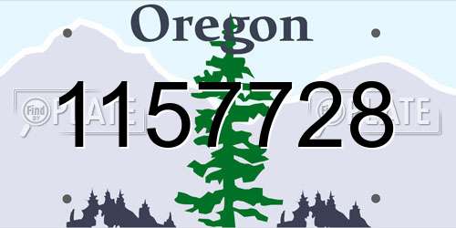 1157728 Oregon License Plate