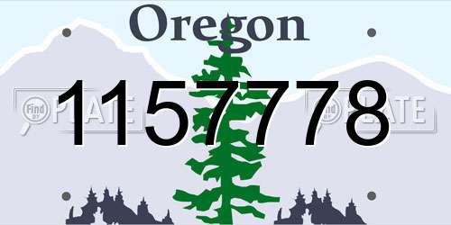 1157778 Oregon License Plate