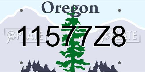 11577Z8 Oregon License Plate