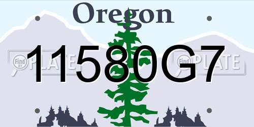 11580G7 Oregon License Plate