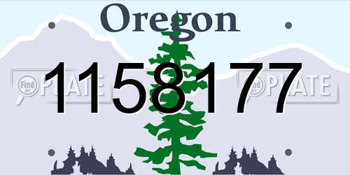 1158177 Oregon License Plate
