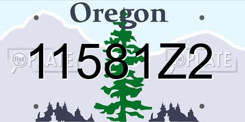 11581Z2 Oregon License Plate