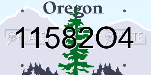 11582O4 Oregon License Plate