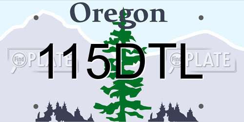 115DTL Oregon License Plate