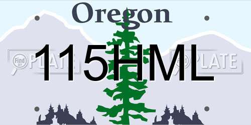 115HML Oregon License Plate
