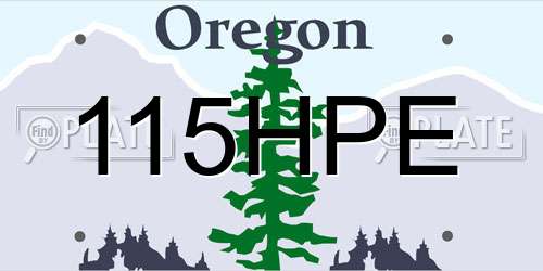 115HPE Oregon License Plate