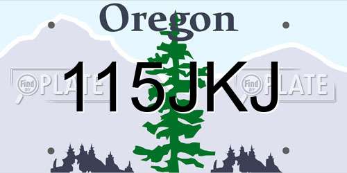 115JKJ Oregon License Plate