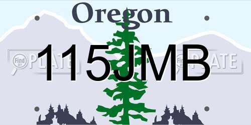 115JMB Oregon License Plate