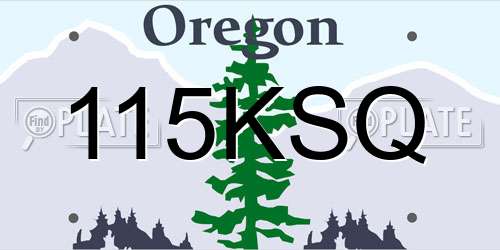 115KSQ Oregon License Plate