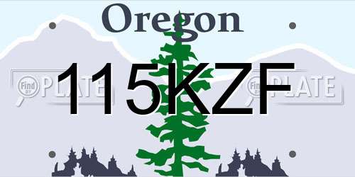 115KZF Oregon License Plate
