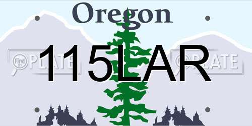 115LAR Oregon License Plate