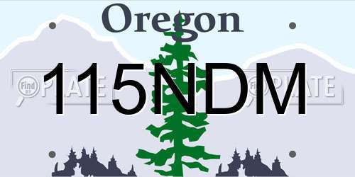 115NDM Oregon License Plate