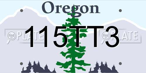 115TT3 Oregon License Plate