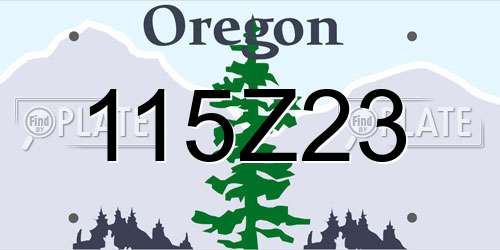 115Z23 Oregon License Plate